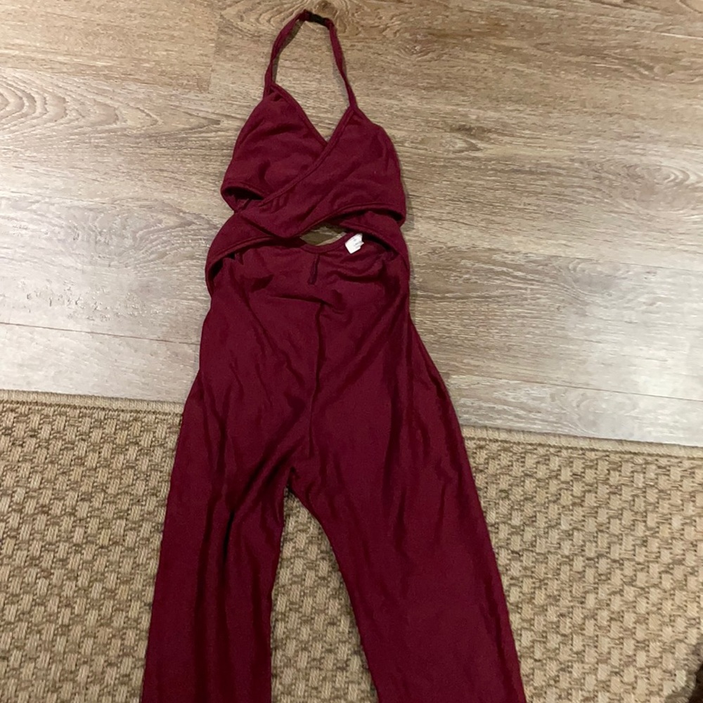 Burgundy crossover bodysuit